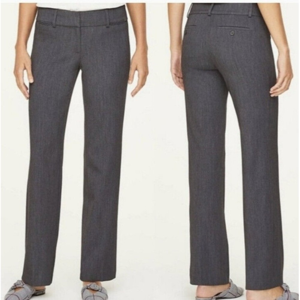 Ann Taylor Loft Marisa Trouser Size 6 Gray Straight Leg Pant Workwear